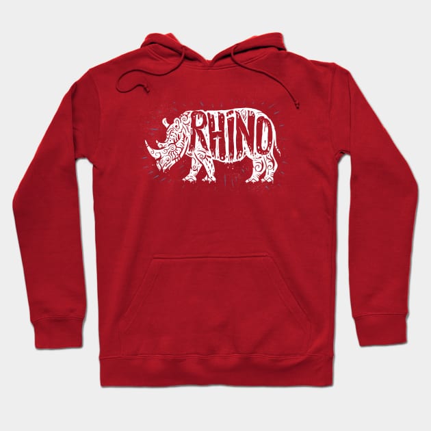 Rhino - White Hoodie by pakowacz